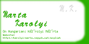 marta karolyi business card